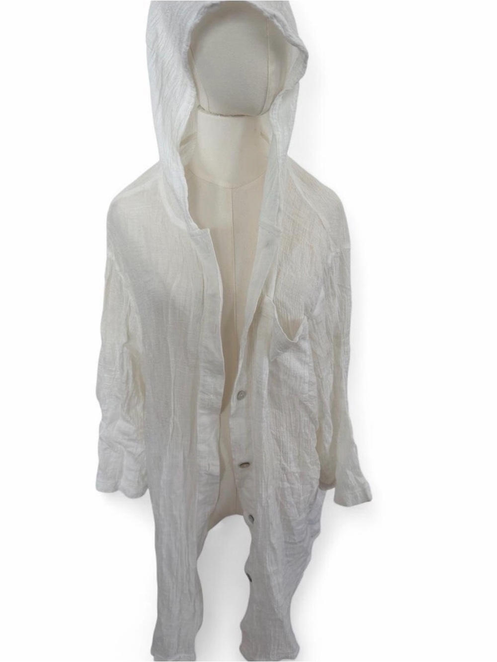 Women’s Hooded White Swim Cover-Up